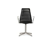 Billede af Paustian Spinal Chair 44 High Back w. Armrest SH: 46 cm - Chrome Swivel Base/Black Sierra Leather