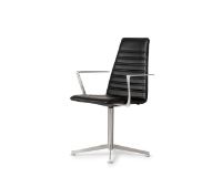 Billede af Paustian Spinal Chair 44 High Back w. Armrest SH: 46 cm - Chrome Swivel Base/Black Sierra Leather