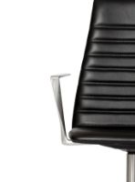 Billede af Paustian Spinal Chair 44 High Back w. Armrest SH: 46 cm - Chrome Swivel Base/Black Sierra Leather