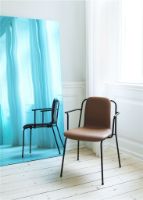 Billede af Normann Copenhagen Studio Chair 44cm Frontpolstret - Sort/Brandy læder