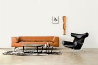 Billede af Fredericia Furniture 4511 Delphi 3 Pers. Sofa L: 240 cm - Sort Læder/Aluminium - kampagne