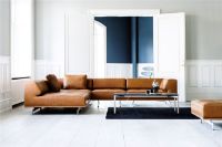 Billede af Fredericia Furniture Delphi Elements Sofa m. Chaiselong L: 325 cm - Cognac 95/Aluminium