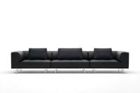 Billede af Fredericia Furniture 450 Delphi 4 Pers. Sofa L: 360 cm - Sort Cava Læder/Aluminium
