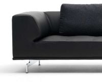 Billede af Fredericia Furniture 450 Delphi 4 Pers. Sofa L: 360 cm - Sort Cava Læder/Aluminium