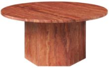 Billede af GUBI Epic Coffee Table Ø: 80 cm - Red Travertine