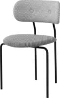 Billede af GUBI Coco Dining Chair Fully Upholstered SH: 47 cm - Black / Backhausen Grå