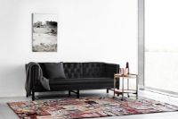 Billede af Fredericia Furniture Erik Jørgensen EJ 315-3 3 Pers. Sofa L: 210 cm - Mood 2104 Sort/Sæbebehandlet Eg