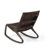 Billede af Mater Rocker Chair H: 78 cm - Mustang Læder/Sirka Grålakeret Eg