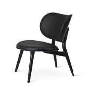 Billede af Mater The Lounge Chair SH: 40 cm - Black Leather/Black Stain Beech