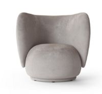 Billede af Ferm Living Rico Lounge Chair Faded Velvet SH: 41 cm - Concrete