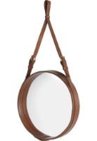 Billede af GUBI Adnet Wall Mirror Circular Ø: 58 cm - Tan leather