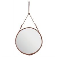 Billede af GUBI Adnet Wall Mirror Circular Ø: 70 cm - Tan leather