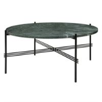 Billede af GUBI TS Coffee Table Ø:80 cm black base - Marble Green top