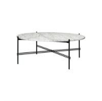 Billede af GUBI TS Coffee Table Ø:105 cm black base - Marble White top