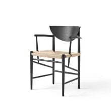 Billede af &Tradition HM4 Drawn Chair w. armrest SH: 46cm - Natural Paper Cord/Black Oak
