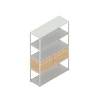 Billede af HAY New Order Comb. 401 - 5 Layers 1 Door/W. Wall Safety Bracket 144,6x100cm - Light Grey