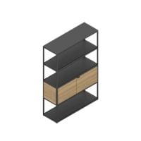 Billede af HAY New Order Comb. 401 - 5 Layers 1 Door/W. Wall Safety Bracket 144,6x100cm - Charcoal