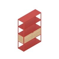 Billede af HAY New Order Comb. 401 - 5 Layers 1 Door/W. Floor Safety Bracket 144,6x100cm - Red