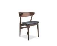 Billede af Sibast Furniture No 7 Dining SH: 45 cm - Dark Beech/Black Leather