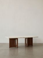 Billede af Audo Copenhagen Androgyne Lounge Table 120x45 cm - Walnut / Kunis Breccia Sand 