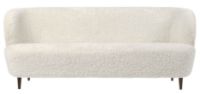 Billede af GUBI Stay Sofa Fully Upholstered SH: 40 cm - American Walnut/Off White