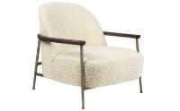 Billede af GUBI Sejour Lounge Chair Fully Upholstered W Armrest SH: 35 cm - Walnut / Agnello 001