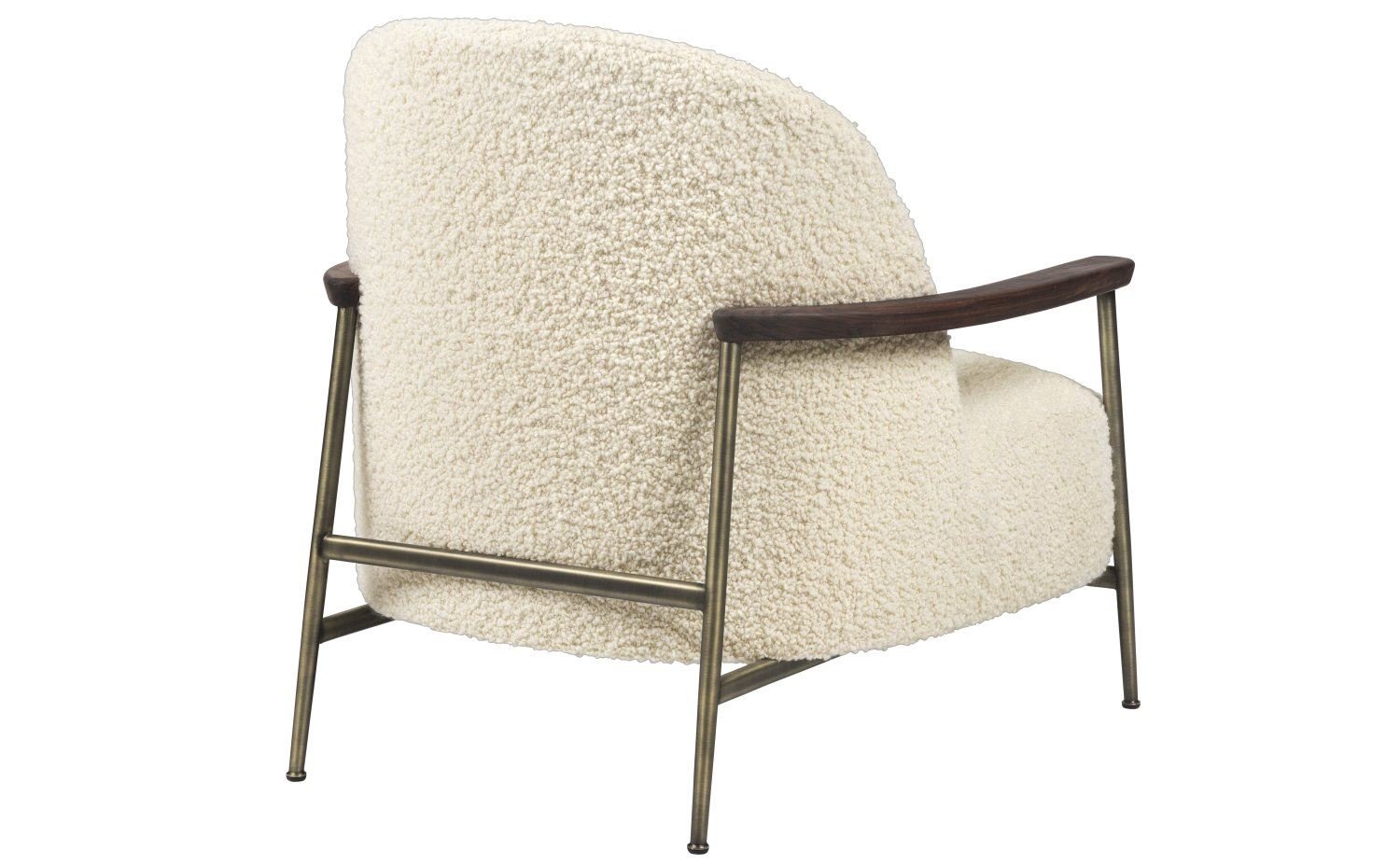 GUBI Sejour Lounge Chair Fully Upholstered W Armrest - Walnut / Agnello 001