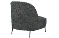 Billede af GUBI Sejour Lounge Chair Fully Upholstered SH: 35 cm - Black Semi Matt / Woodstock