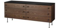 Billede af GUBI 62 Dresser 6 Drawers L: 160 cm - American Walnut