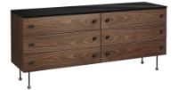 Billede af GUBI 62 Dresser 6 Drawers L: 160 cm - American Walnut