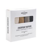 Billede af The Organic Company Everyday Napkin 4 Stk 20x20 cm - Earth Color Mix  OUTLET