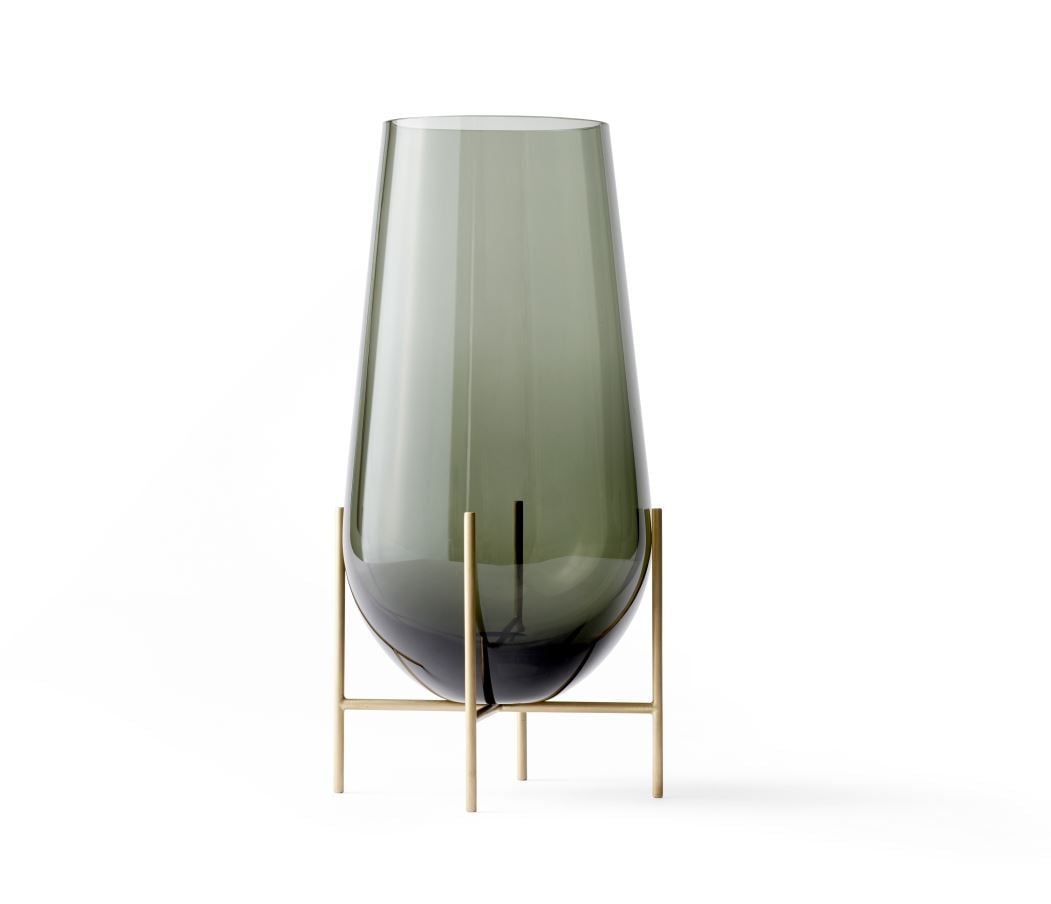 Billede af Audo Copenhagen Échasse Vase L H: 60 cm - Brass / Green Smoked Glass  