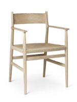 Billede af Brdr. Krüger ARV Dining Chair SH: 46 cm - White Waxed Oiled Oak / Weaved 