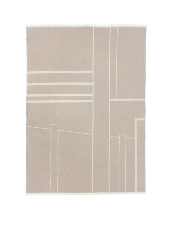 Billede af Kristina Dam Studio Architecture Throw Plaid 130x180 cm - Beige/Off White 