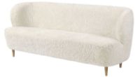 Billede af GUBI Stay Sofa Fully Upholstered SH: 40 cm - Oak Semi Matt/Off White