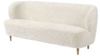 Billede af GUBI Stay Sofa Fully Upholstered SH: 40 cm - Oak Semi Matt/Moonlight