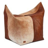 Billede af Natures Collection Premium Quality Calf Leather Pouf 120x60 cm - Brown