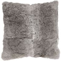 Billede af Natures Collection Rabbit Fur Cushion 40x40 cm - Natural Grey 