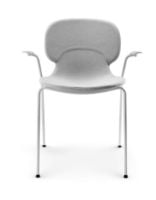 Billede af Eva Solo Combo Polstret Spisebordsstol med Armlæn SH: 45 cm - Grå/Hvid