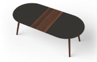 Billede af VIA Copenhagen Eat Oval Spisebord m. 1 tillægsplade 160x100 cm - Røget Eg/Sort Linoleum