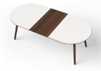 Billede af VIA Copenhagen Eat Oval Spisebord m. 1 tillægsplade 160x100 cm - Røget Eg/Hvid Laminat