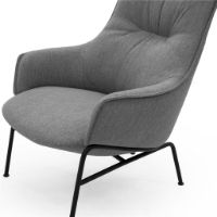 Billede af Wendelbo Aloe High Back Chair SH: 40 cm - Monta col. 6/Black Powder Coated Steel