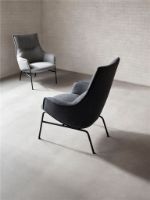 Billede af Wendelbo Aloe High Back Chair SH: 40 cm - Monta col. 6/Black Powder Coated Steel