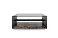 Billede af Wendelbo Expose Coffee Table Large 100x100 cm - Dark Emerador Marble w. Smoked Glass/Black Powder Coated Steel