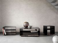 Billede af Wendelbo Expose Coffee Table Medium 70x70 cm - Dark Emerador Marble w. Smoked Glass/Black Powder Coated Steel