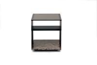 Billede af Wendelbo Expose Side Table Small 45x45 cm - Dark Emerador Marble w. Smoked Glass/Black Powder Coated Steel