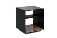 Billede af Wendelbo Expose Side Table Small 45x45 cm - Dark Emerador Marble w. Smoked Glass/Black Powder Coated Steel