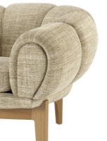 Billede af GUBI Croissant Lounge Chair SH: 46 cm - Oak / Dedar Smila 