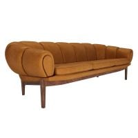 Billede af GUBI Croissant Sofa SH: 46 cm - Walnut / Chamois Cuoio