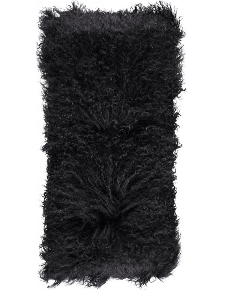 Billede af Natures Collection Cushion of Tibetan Sheepskin 28x56 cm - Black 